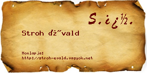 Stroh Évald névjegykártya